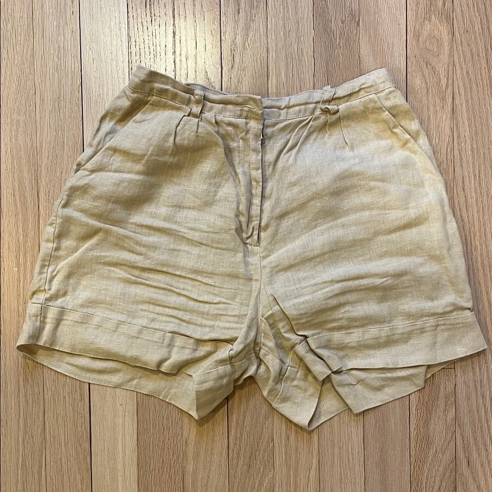 Faithfull the Brand Light Tan Linen Shorts size US 2 - Picture 2 of 7